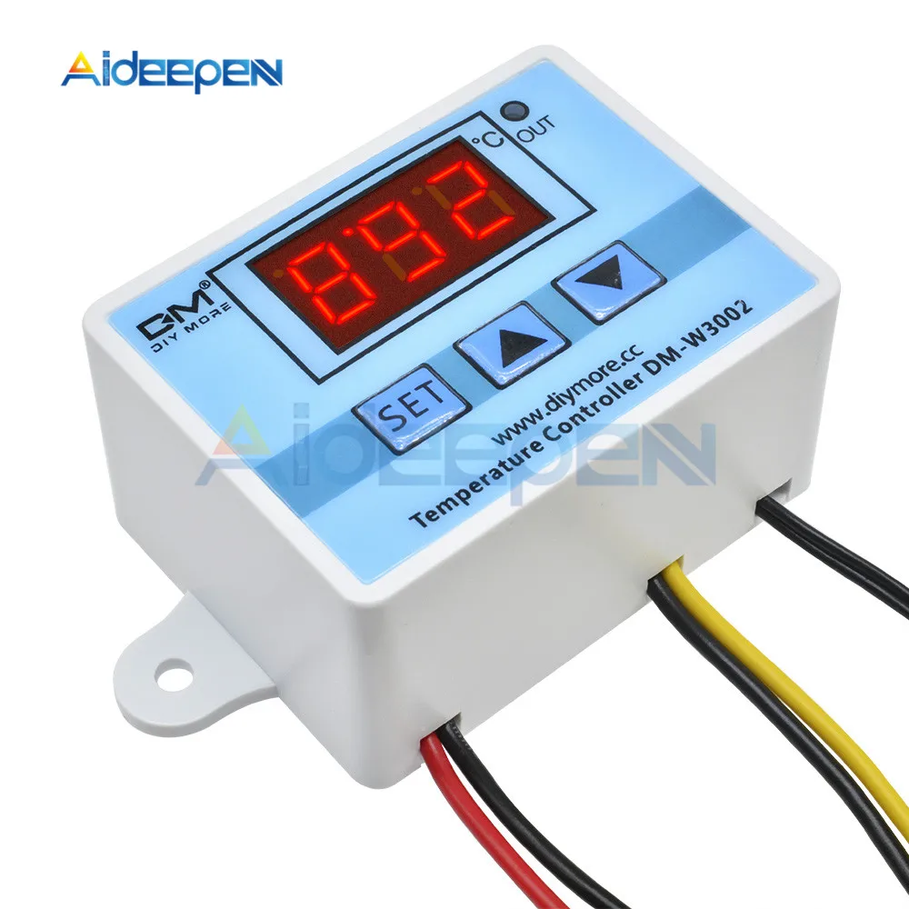 XH-W3002 DC 12V 10A Digital LED Temperature Controller 12V 24V 220V Heating Cooling Temperature Control Switch Probe LCD Display