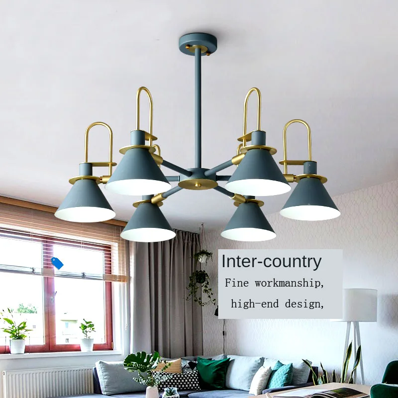 Factory direct sales of new modern LED ceiling lights Nordic simple personality horn cover chandelier bedroom living room LED li