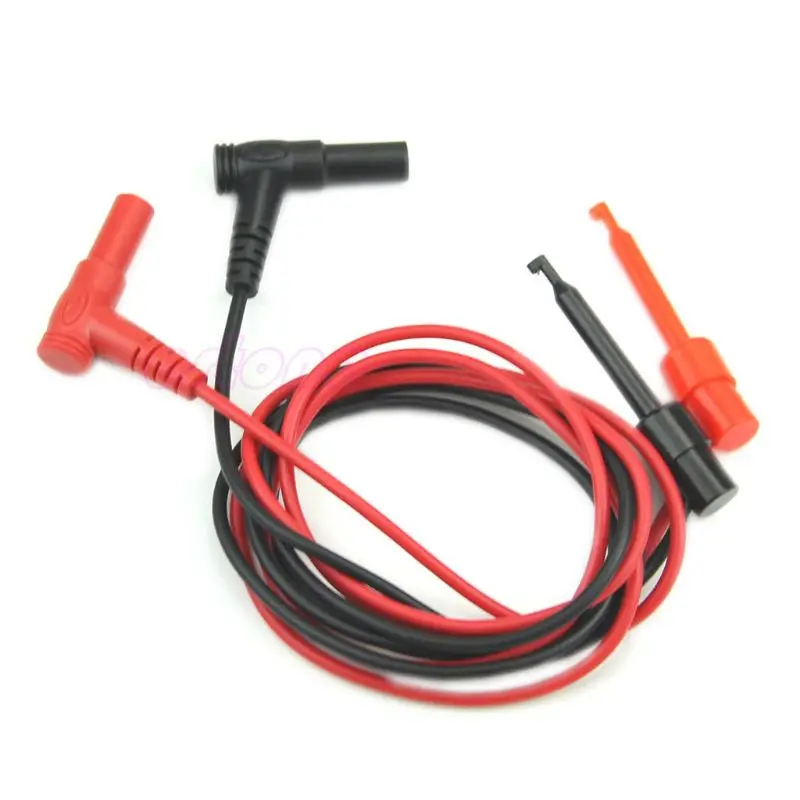 New 1Pair Banana Plug To Test Hook Clip Probe Cable Multimeter Test Equipment L4MB