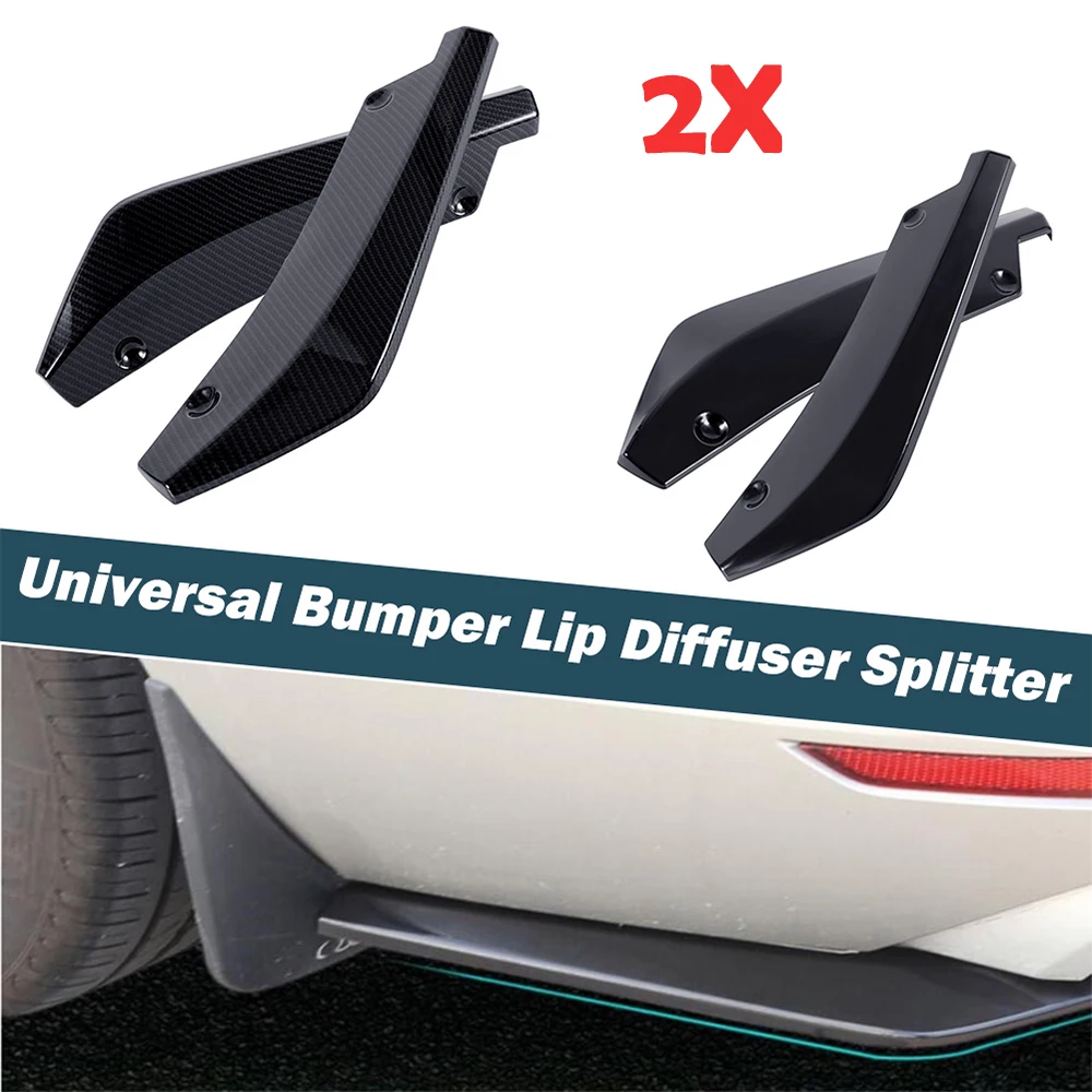 2Pcs Rear Bumper Lip Wrap Angle Splitter Spoiler Diffuser Canard Fit For BMW E90 E92 F30 F31 F32 F33 F22 F10 F01Glossy Black