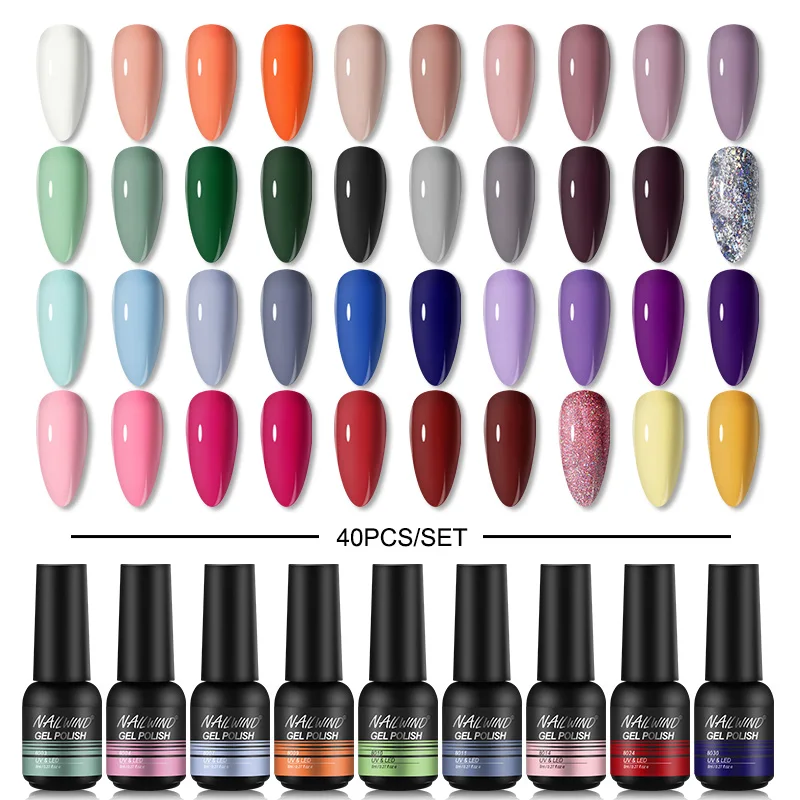 NAILWIND Gel Polish 40Pcs/Set Gel Nail Polish Kits Semi Permanent Hybrid UV LED Nails Gel For Nail Art Manicure Kit Gel Polish