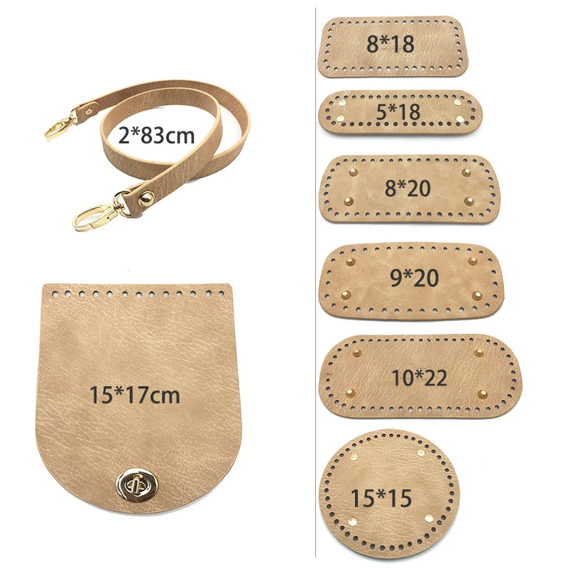 Suede Leather Bag Strap Handmade Handbag Woven Set High Quality Bag Bottoms With Hardware Accessories for DIY Shoulder Handbag