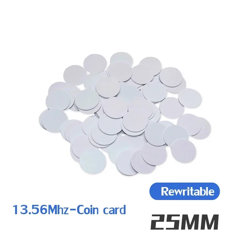 5/10PCS UID Coin Card RFID Smart NFC Chip Tag 13.56Mhz Copyable Changeble Key ISO14443 Badge 0 Sector Writable 25MM Keychain