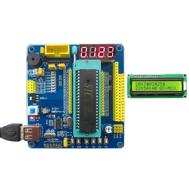 51/AVR MCU Minimum System Board 51 MCU Learning Board 51 MCU Development Board with  LCD