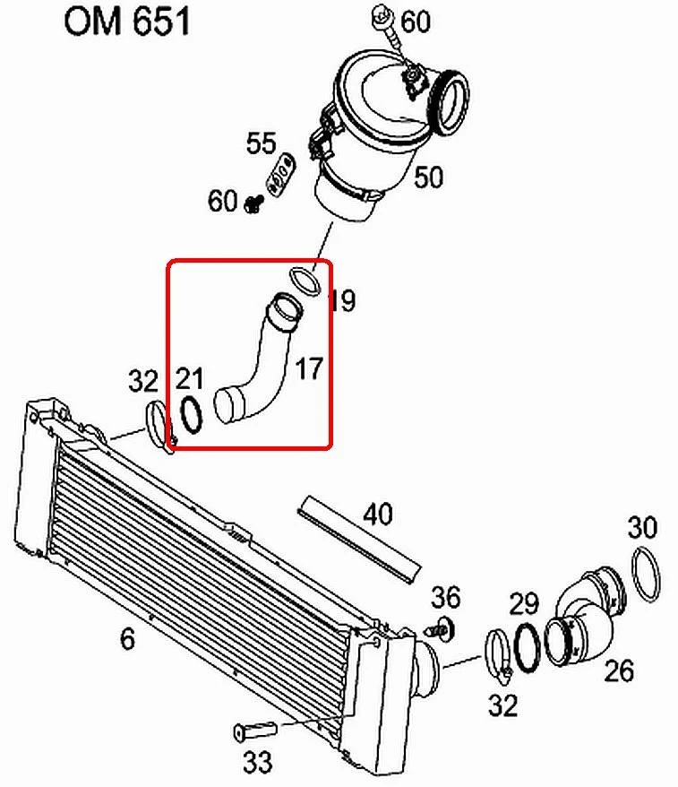 6395283782 Turbo Hose Mercedes Vito Mercedes Viano 639 2.2 Cdi Intercooler Air Intake Hose 6395282882