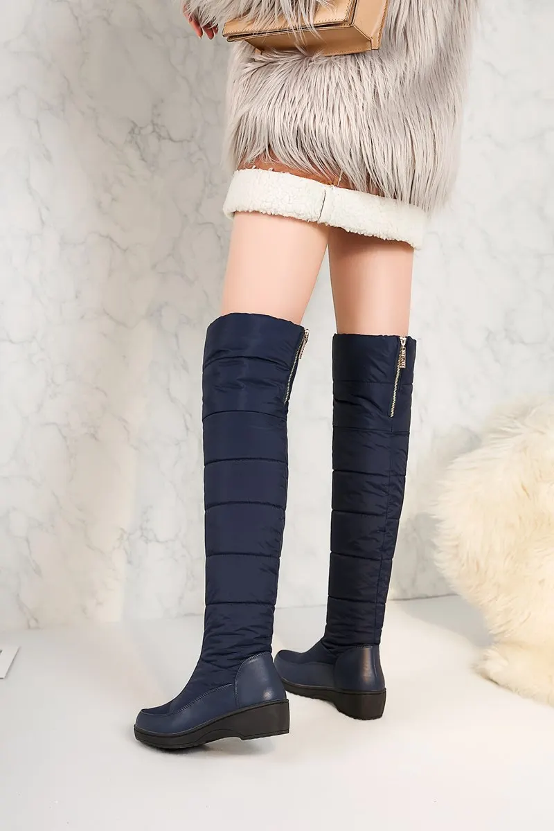 MORAZORA Fashion winter keep warm plush snow boots down over the knee boots footwear platform thigh high fur winter boots women