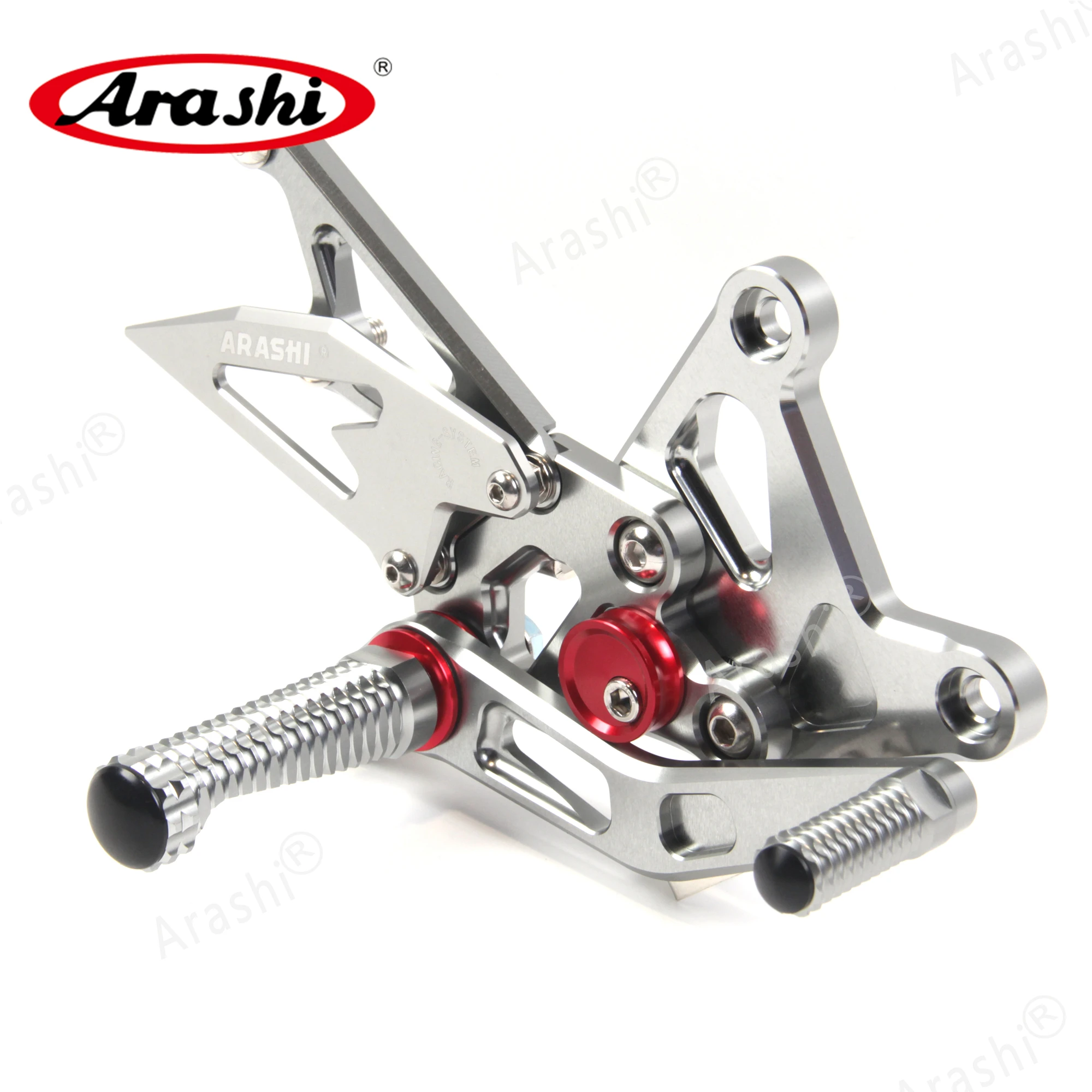 Arashi CNC Adjustable Footrests NINJA ZX6R Rear For KAWASAKI ZX-6R Ninja ZX636 2005 2006 Foot Pegs Rear Foot Rearset 05 06 636