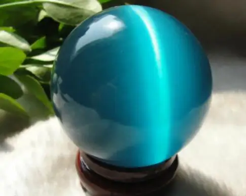 

Hot Sell ASIAN QUARTZ BLUE CAT EYE CRYSTAL BALL SPHERE 100MM + STAND