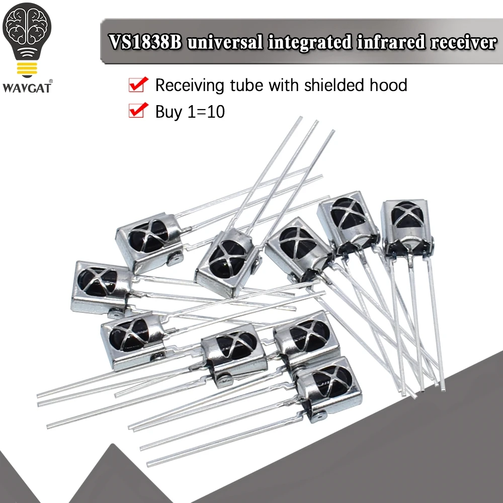 10pcs/LOT eneral integration universal infrared receiving head/Infrared sensor HX1838 / VS1838 VS1838B