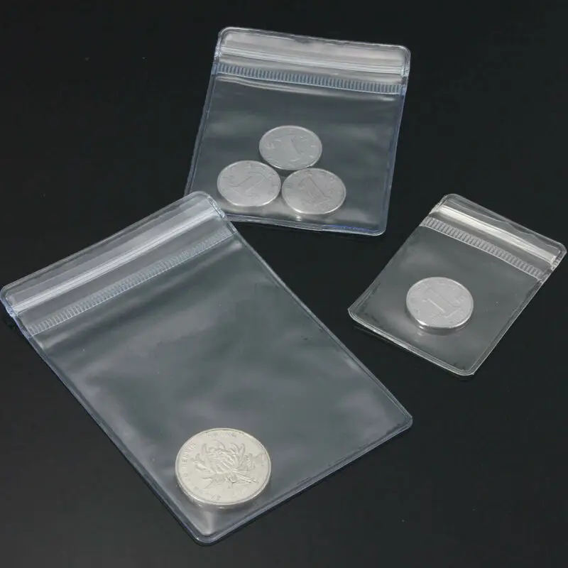 100pcs Thick Grip Resealable Zip Lock Bags Self Seal Clear Plastic Poly Bag