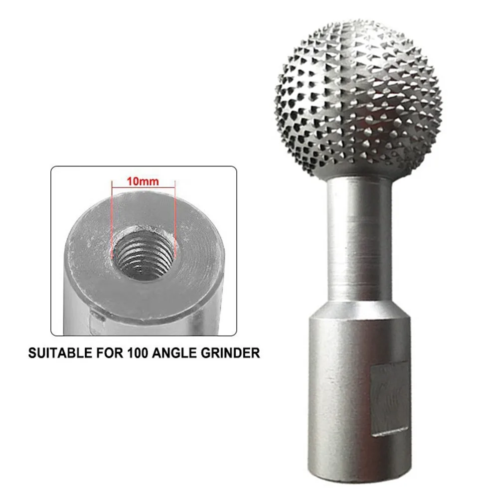 Rebaba de bola giratoria para carpintería, mango de 10mm, cabezal de 4cm, accesorio de tallado para amoladora angular