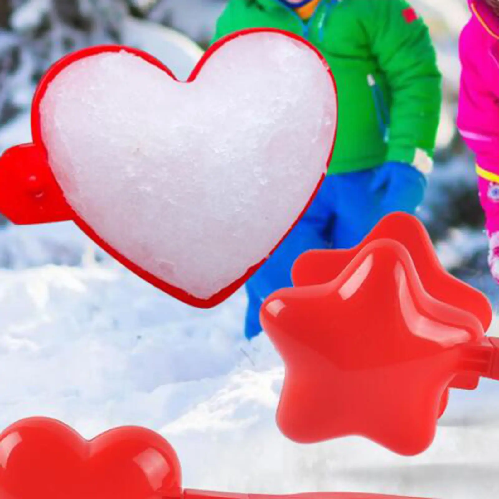 Outdoor Heart Shaped Snow Ball Maker Clamps Children Adults Sand Mold Snow Fight Game Winter Activities Toys Tool