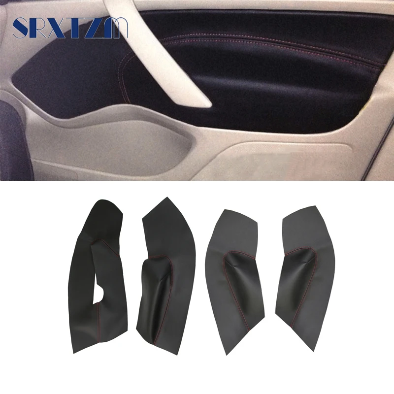 LHD For Skoda Octavia 2007 2008 2009 2010 2011 2012 2013 2014 Microfiber Leather Car Door Handle Center Armrest Panel Cover Trim