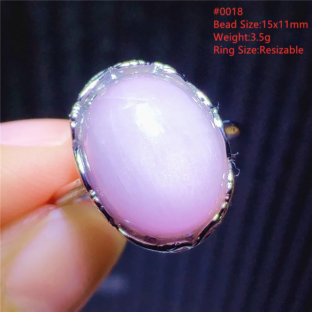 

Natural Purple Kunzite Quartz Ring Cat Eye Adjustable 17x12mm Oval Kunzite 925 Sterling Silver Wealthy Kunzite Ring AAAAAA