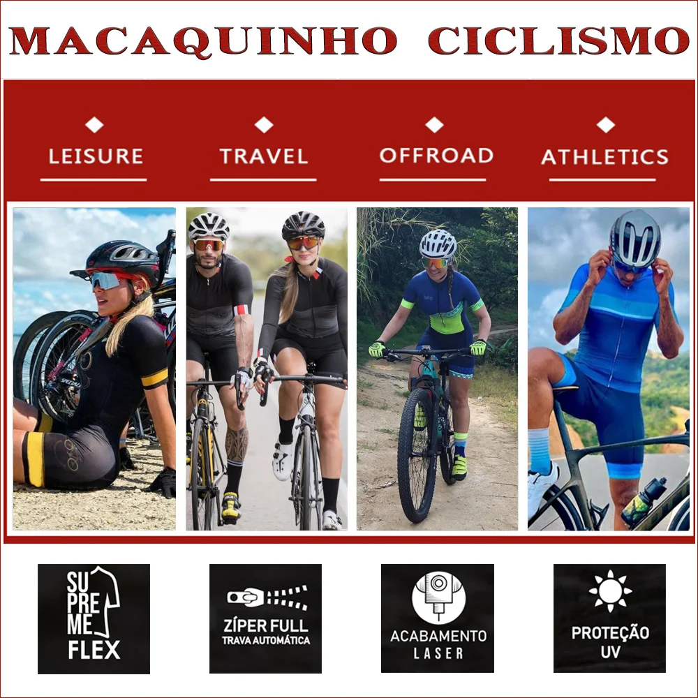 Macaquinho Ciclismo Women's Cycling Suit Mountain Bike Jumpsuit Triathlon Brazil Free Shipping