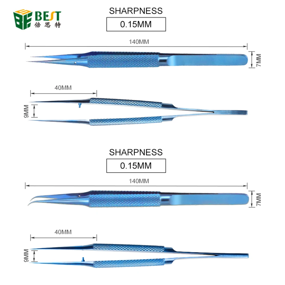 Ultra Precision Titanium Alloy Fly line Fingerprint Tweezers Forceps for iPhone Chip Copper Wire Repair Clip Jumper Line 0.02 mm