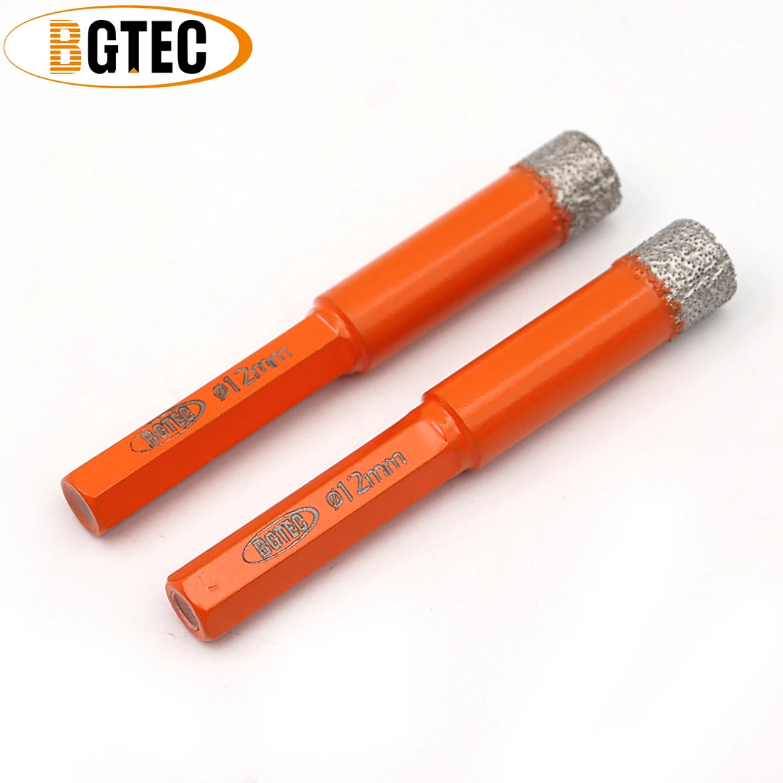 BGTEC 2pcs Hex shank 12 millimetri di Vuoto Brasato po 'di perforazione del diamante A Secco punte da trapano per ceramie piastrelle di granito diamante foro ha veduto