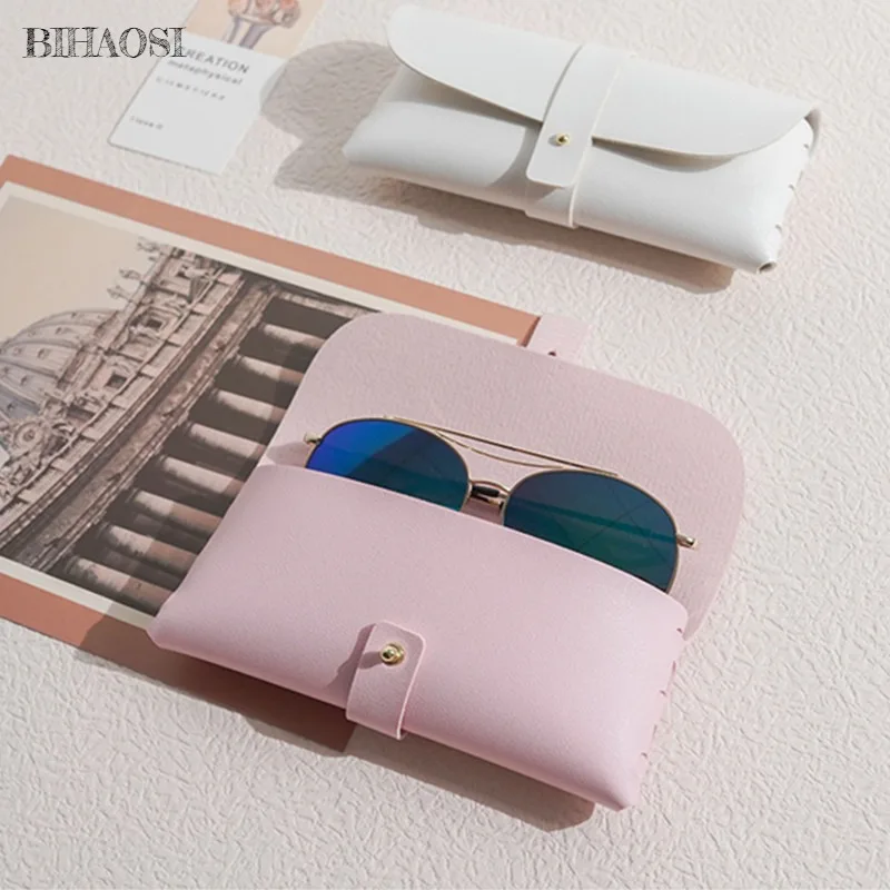 حقيبة تخزين نظارات من جلد البولي يوريثان، حقيبة نظارات بسيطة للأدب القديم، حافظة نظارات جلدية ناعمة، حقيبة تخزين نظارات شمسية محمولة للفتيات