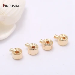 14k Gold Plated Crimp End Beads DIY Bracelet Stopper Beads Closures Lamps For Jewelry End Clip Clasps Jewelry Making Supplies