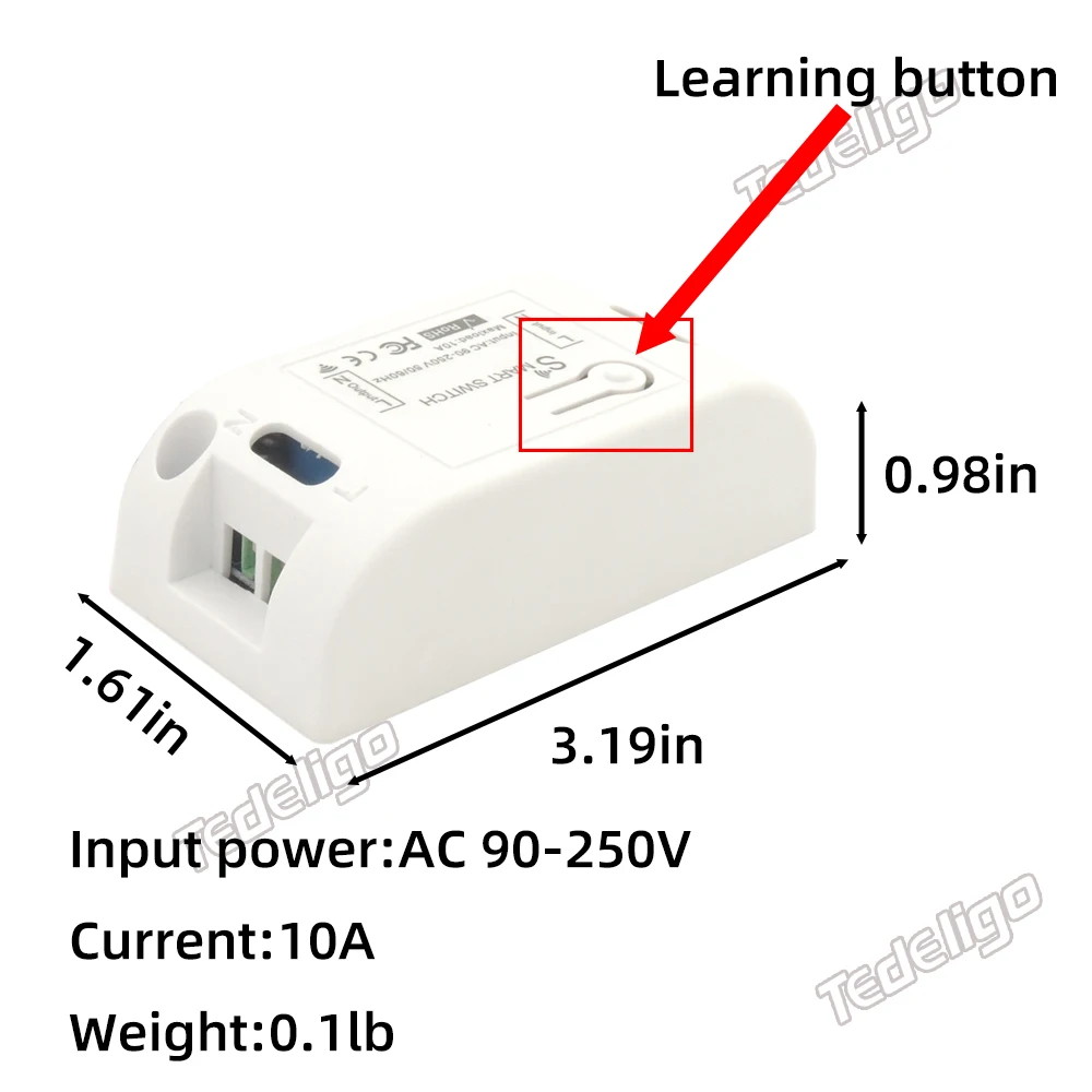 110V 220V Wireless Switch Rf 433MHz Remote Control Light Switch and Wall Panel Switch 10A Breaker Module for Home Lamp Fan LED image 4