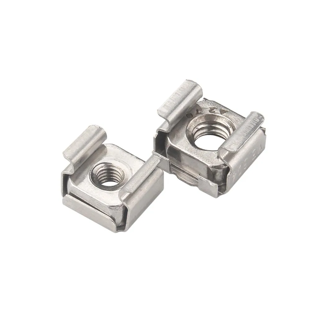 1/2/5/10pcs M4 M5 M6 M8 M10 M12 A2-70 304 Stainless Steel Square Clip Floating Cage Nut For Server Cabinet Shelf Rack Mount Nuts