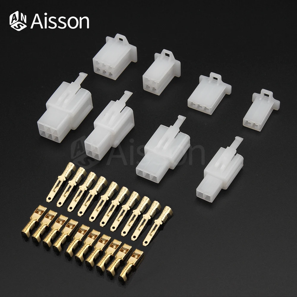 10 Sets 2.8mm connector1/2/3/4/6 Pin Electrical Wire Connector Male Female Cable Terminal Plug Kits Cars Motorcycles