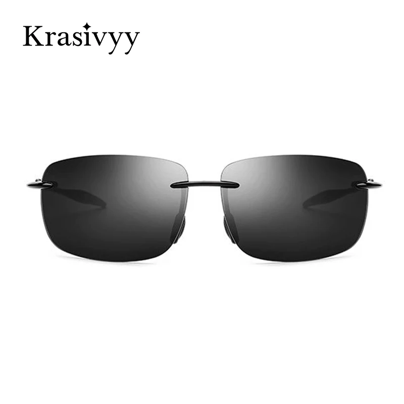 Krasivyy BRAND 2024 nuovi occhiali da sole senza montatura TR90 da uomo lenti in Nylon di alta qualità occhiali da sole quadrati da guida Oculos De