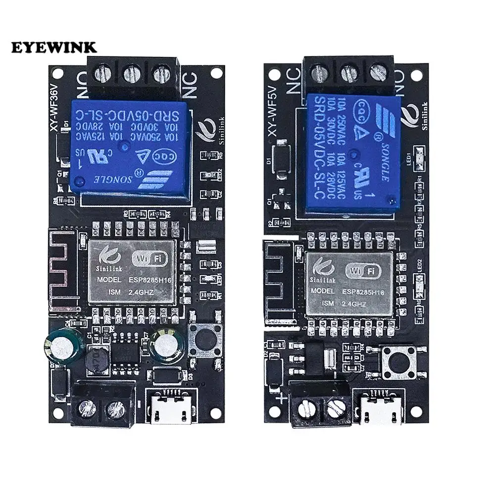 Sinilink WIFI mobile phone remote control relay module DC6V~36V smart home phone APP ESP-12F XY-WF36V/XY-WF5V