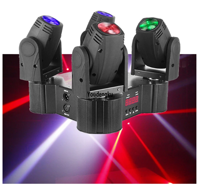 4pcs 4x10W RGBW 4in1 led dj rotation beam moving head 4 Heads Wall Wash movinghead wash dmx led beam light