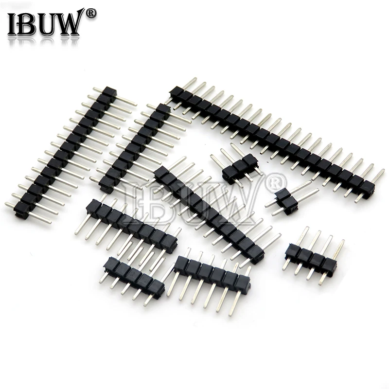 2.54mm Single Row Male 2~40P Breakaway PCB Board Pin Header Connector Strip Pinheader 2/3/4/5/6/8/10/12/15/20/40Pin For Arduino