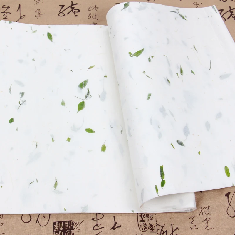 Xuan Paper Chinese Painting Half-Ripe Xuan Paper with Flower Tea Calligraphy Rice Paper Calligraphy Writing Painting Supplies