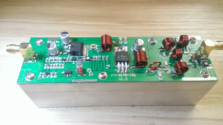 15W 87-108MHz RF 증폭기 FM 증폭기 FM 송신기 모듈, 방열판 포함