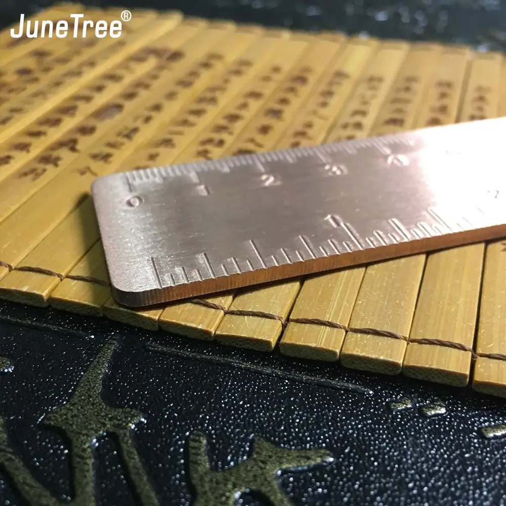 thick 1.5mm Vintage Brass Handy Straight Ruler copper Metal Copper Bookmark  Inch Dual Scales 130mm paperweight book mark school