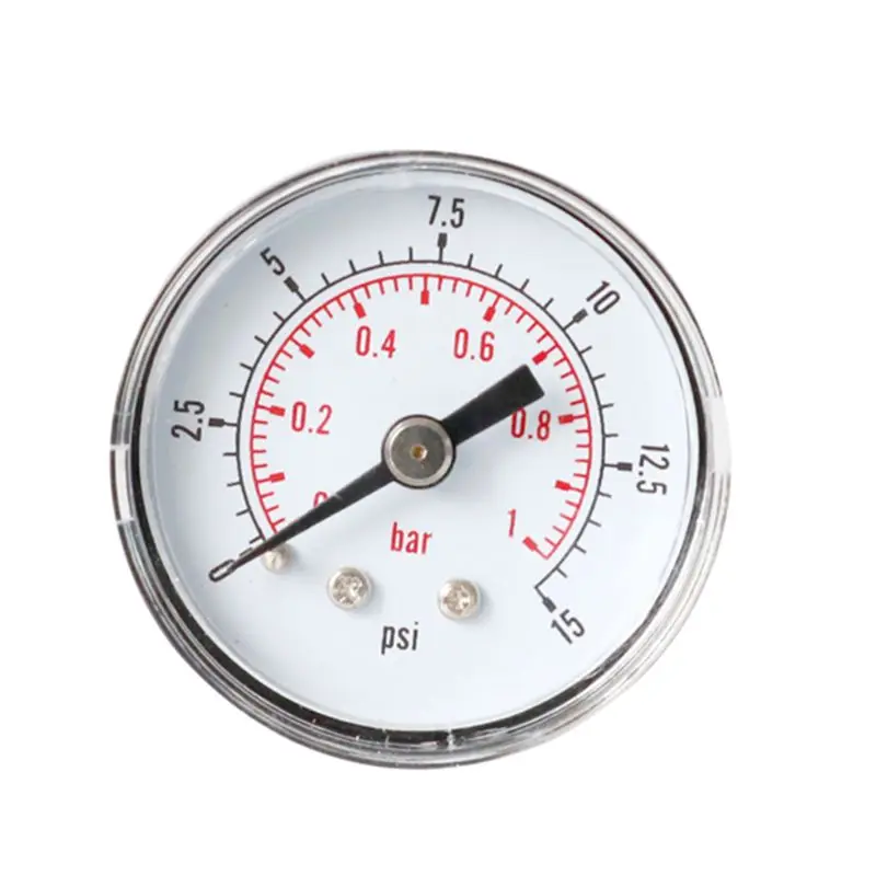 Pressure Gauge 40mm 1/8 BSPT Rear Back 15 30 60 160 200 300 PSI & Bar for Air Gas Wate Fuel