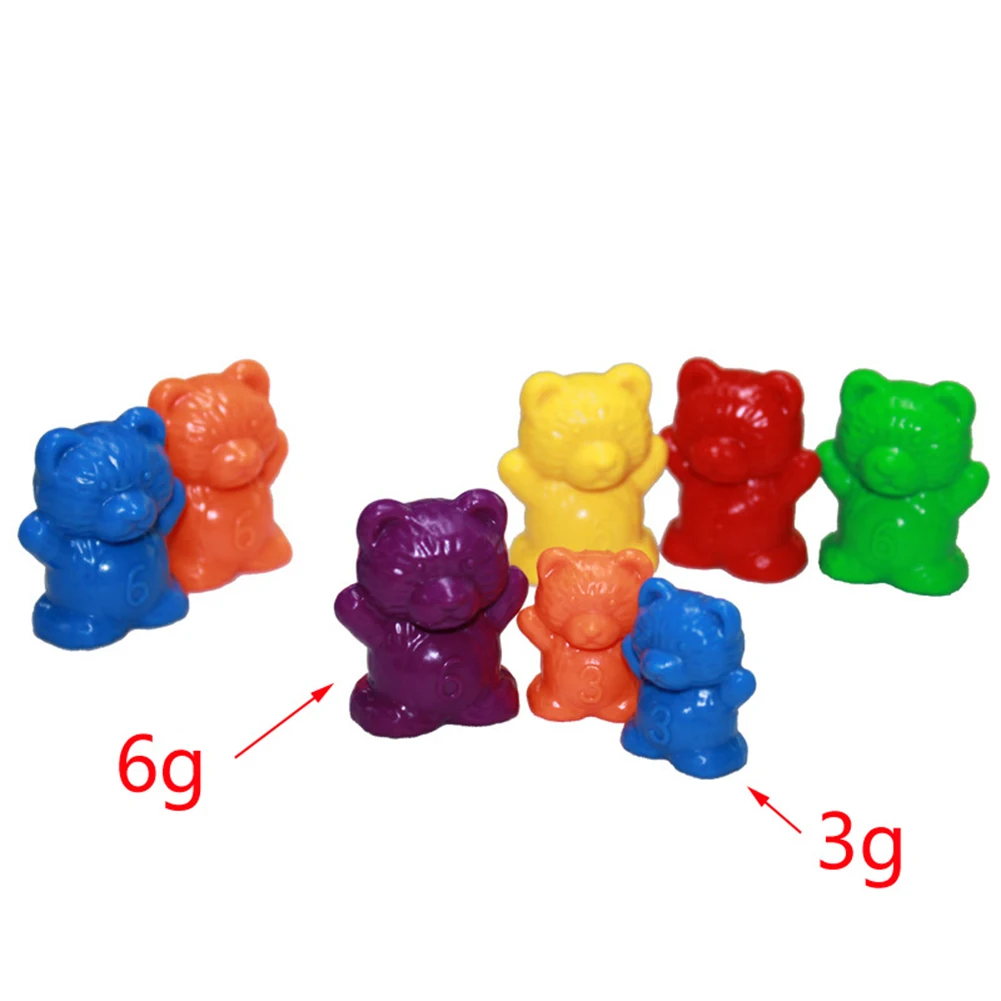 60Pcs Colorful Bear Shape Counters Toy Counting Numbers Classroom Teaching Aids