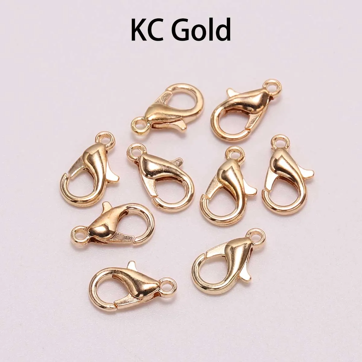 50 teile/los 10 12 14 16mm Gold Legierung Armband Karabiner Haken Für DIY Halskette Kette Stecker Schmuck Finden liefert – Detail 14