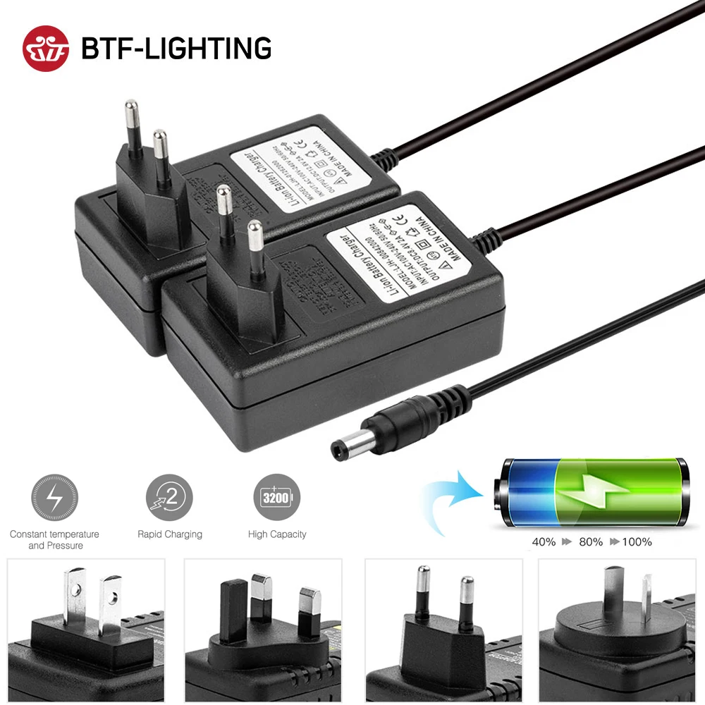 Chargeur mural de batterie au lithium, 12.6V 8.4V 16.8V l'autorisation pipeline 4.2V l'autorisation 18650, 5.5mm x 2.1mm 2.5mm 110-240V 3S Eddie ion polymère