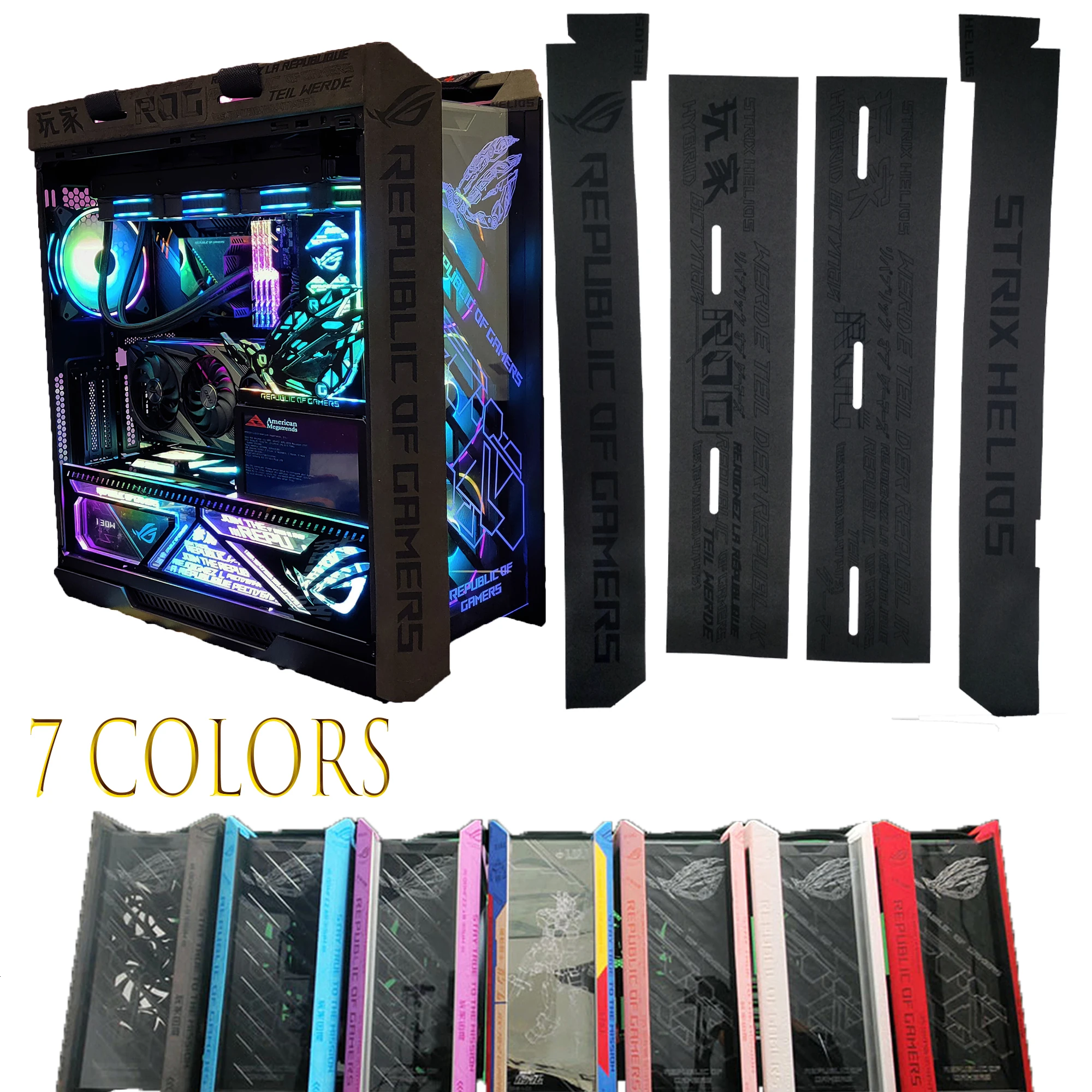 ROG Helios PC Case MOD Gamer Cabinet Cover ASUS ROG Strix GX601 Leather Suede Gaming Shroud ATX Chassis Flipping Decoration MOD