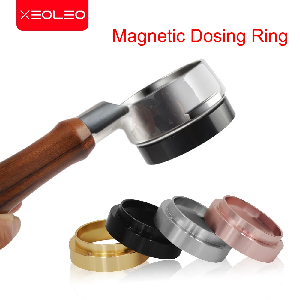 

XEOLEO PortafIler ring Aluminuml 58mm Dosing ring Intelligent Coffee ring Coffee Brewing Bowl Magnetic Espresso Barista Tool