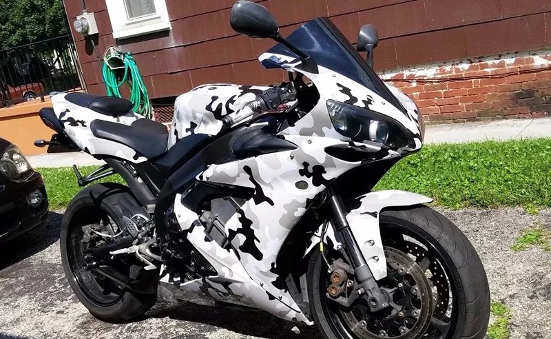 

Arctic Black Gray White Camouflage Vinyl Foil Adhesive Camo Motorcycle Car Wrap Sticker Sheet With Air Bubble Free Release