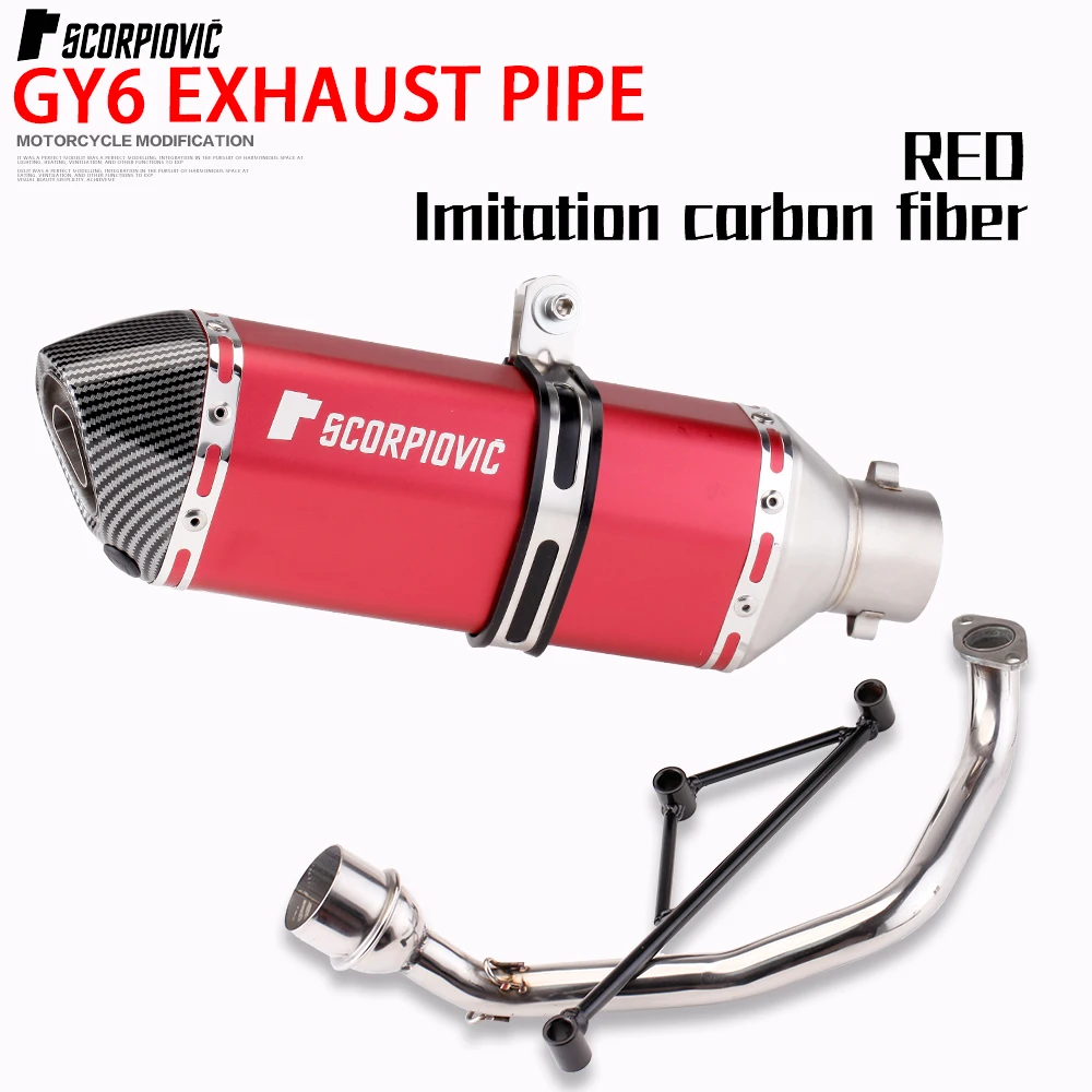 Motorcycle Exhaust Pipe Escape Muffler Pipe Modified Connector Section Middle Pipe for Yamaha GY6 125cc 150cc Scooter 4 stroke