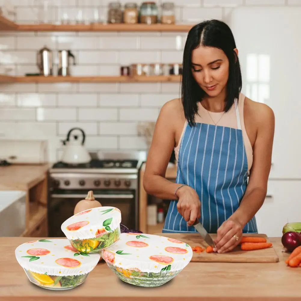 3Pcs Food Bowl Cover Universal Cloth Lids For Cookware Bowl Pot Reusable Stretch Lids Kitchen Accessories