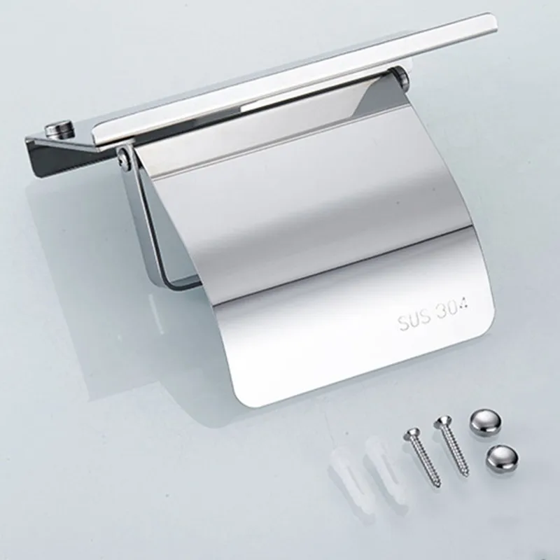 Crochets muraux pour papier toilette T1 en acier inoxydable chromé, étagère de rangement, porte-mouchoirs