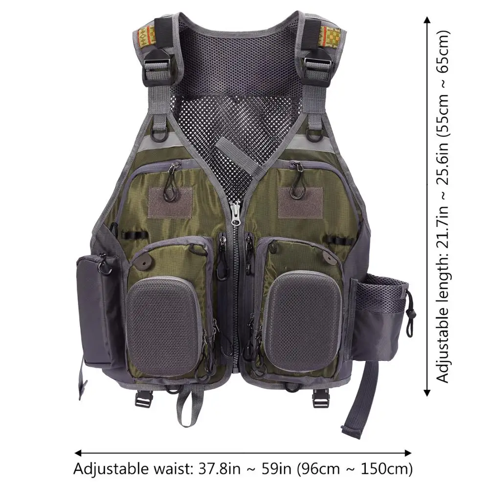 Bassdash Chaleco de Pesca con Correa Ajustable para Mosca y Lubina - imagen 3