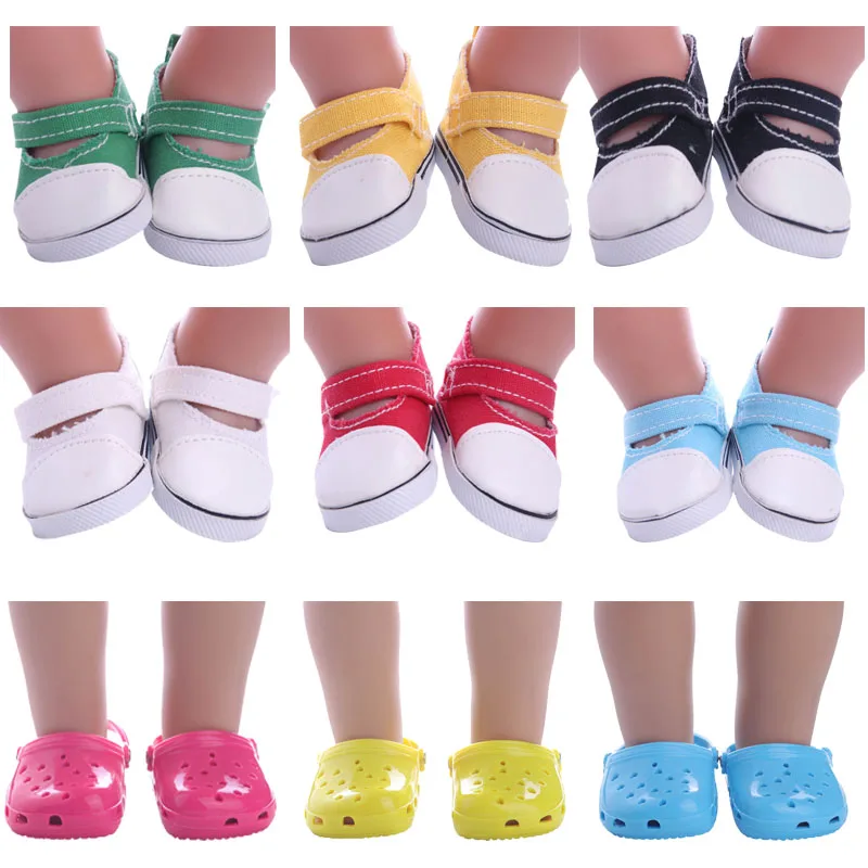 DOLL 9 Color Fashion Shoes Snadal Fit 18 Inch American 43cm Baby Doll Sneakers Generation ,Birthday Gift