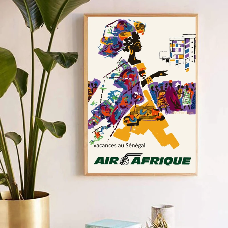 The Spirit of West Africa circa 1960 Vintage Poster Canvas Print Abstract Painting Wall Picture for Living Room Home Decoration