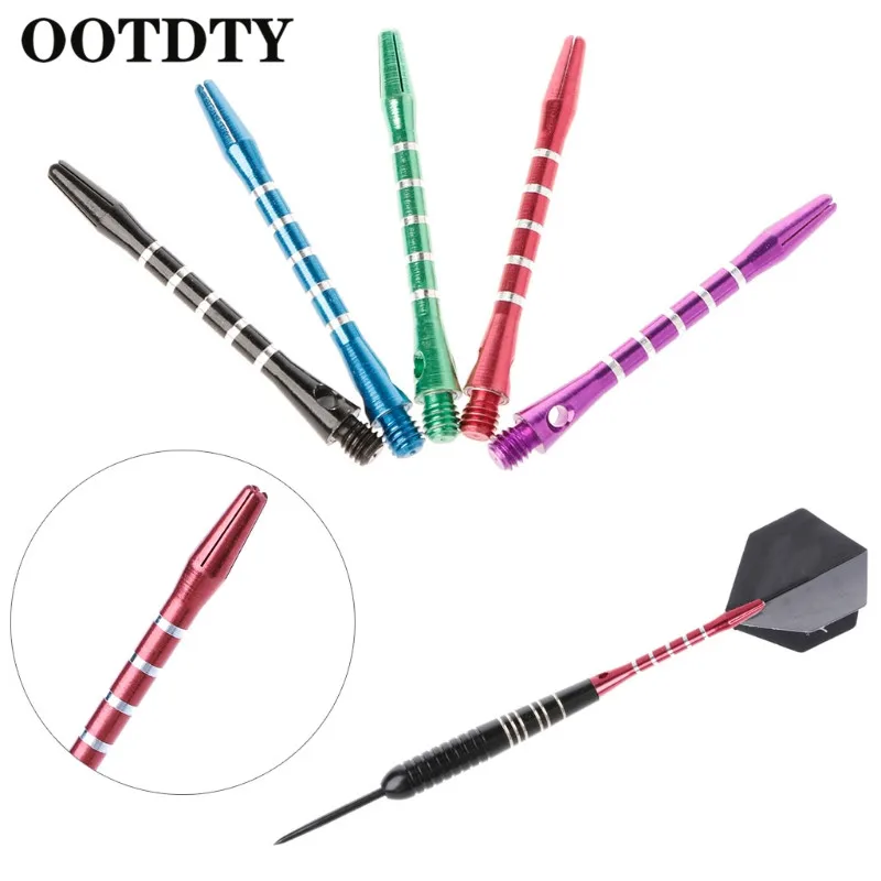 OOTDTY 6 Sets/18 Pcs 53mm Aluminum Dart Shafts 6 Colors 2BA Thread Size Medium Length darts