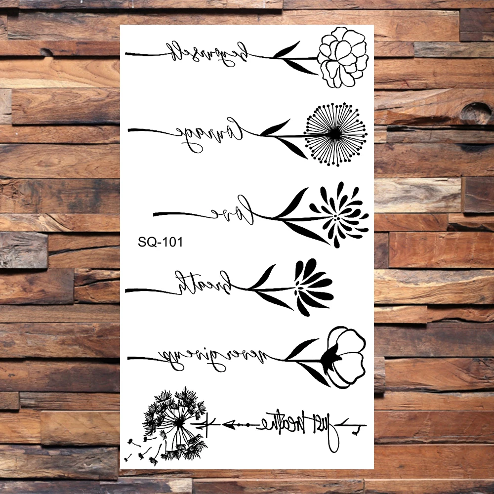 Small Infinity Temporary Tattoos For Women Men Angel Wings Dandelion Flower Constellation Fake Tattoo Sticker Arm Body Tatoos