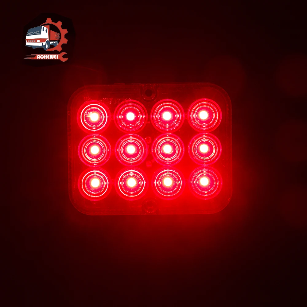 AOHEWEI 1 PC Waterproof Trailer Fog Light for Truck Boat Caravan Driving Tail Rear Lamps Safety Warning Lantern 12 LED Chips