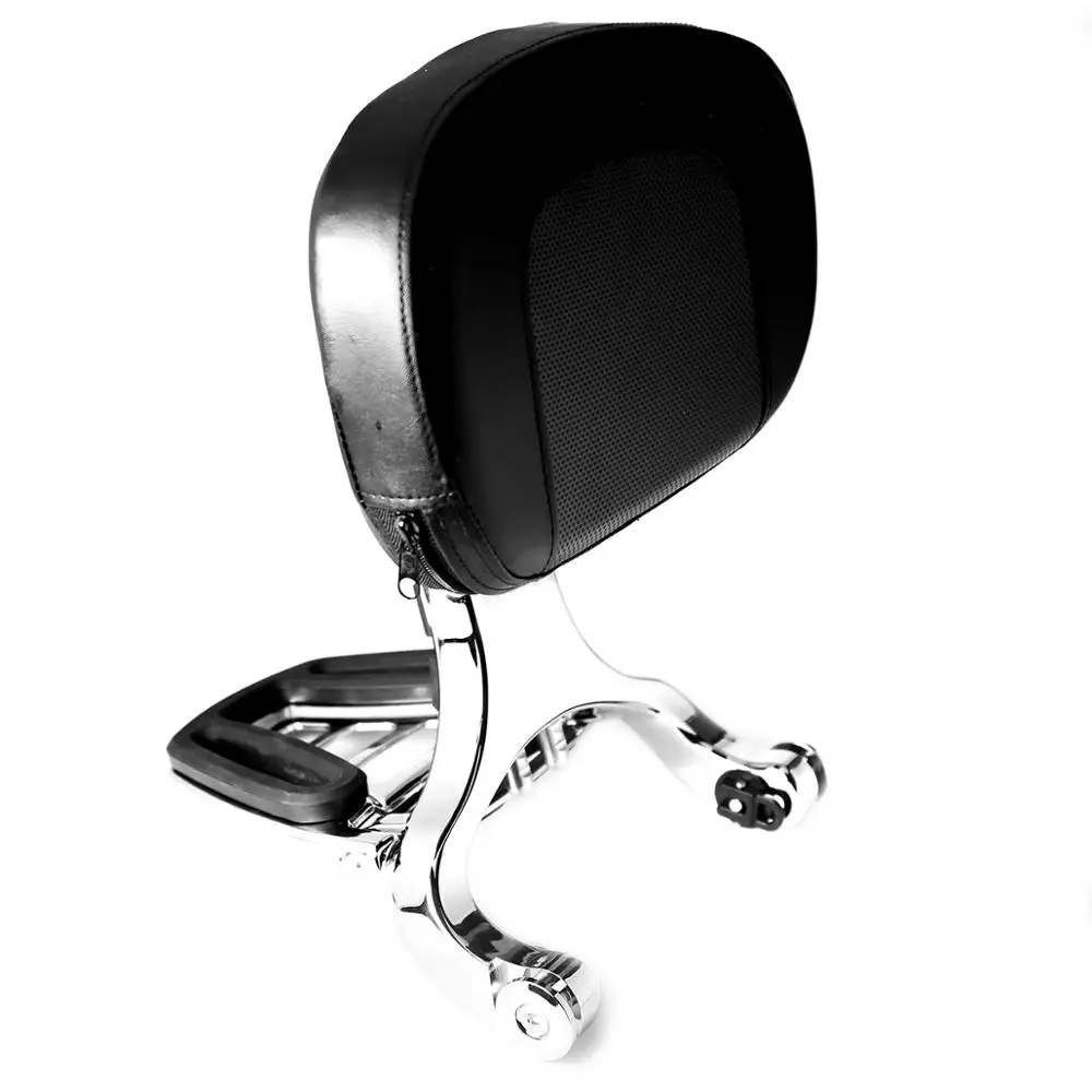 Chrome Multi Purpose Adjustable Driver & Passenger Backrest For Universal Motorcycle